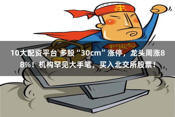 10大配资平台 多股“30cm”涨停，龙头周涨88%！机构罕见大手笔，买入北交所股票！